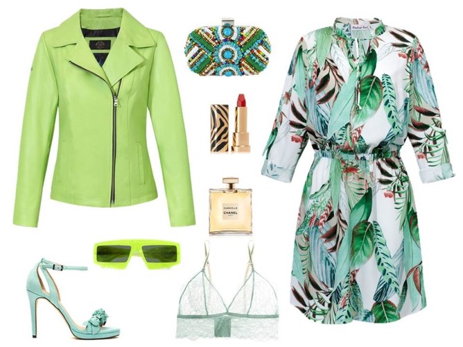 Rockowo-romantyczne lato 2019: kurtka - Fratelli/ www.fratelli.com.pl, sukienka- Modern Line/ modernline.pl, torebka - Menbur/menbur.pl, buty - Menbur/menbur.pl, pozostałe dodatki - TK MAXX