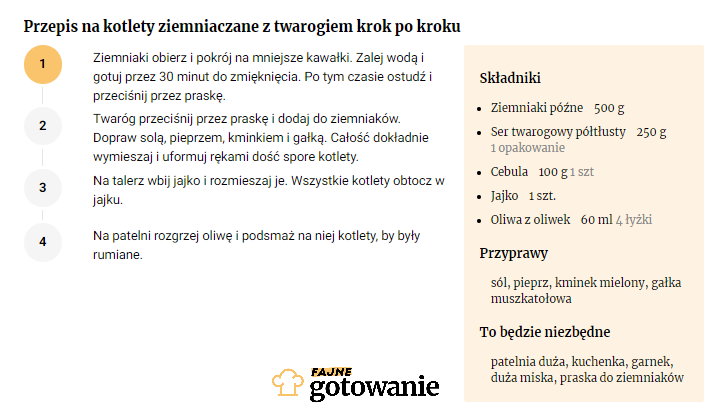 Przepis na kotlety ziemniaczane z twarogiem