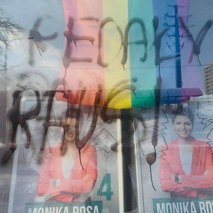 Homofobiczny atak na biuro poselskie w Katowicach.