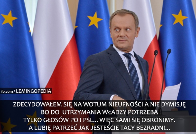 Jak Donald Tusk pastwi się nad opozycją? CZYTAJ WIĘCEJ>>> Joachim Brudziński o wotum zaufania dla Donalda Tuska: Sitwa się obroniła