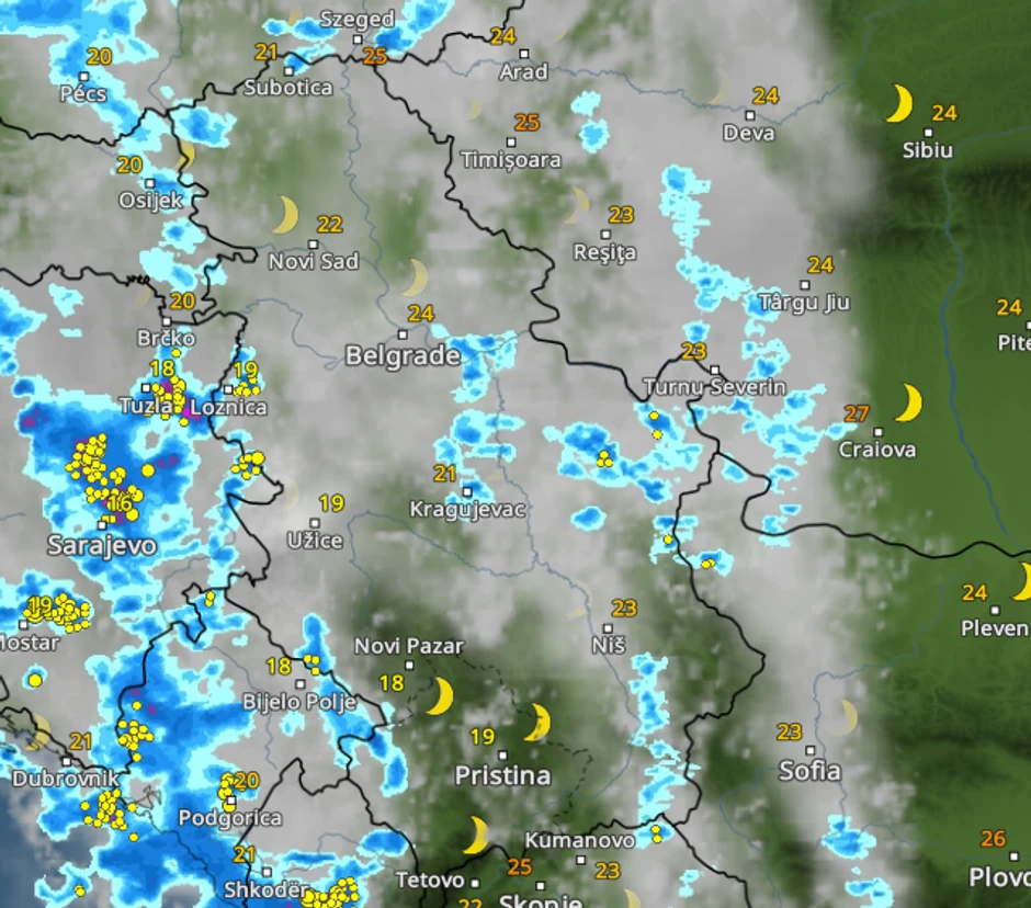 Kretanje nevremena u 21