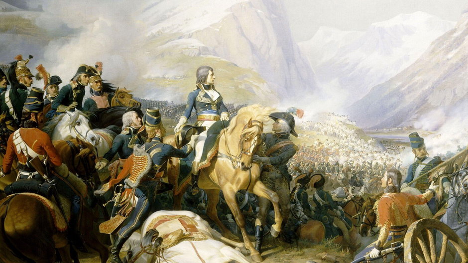 „Bitwa pod Rivoli wygrana przez cesarza Napoleona I, 14 stycznia 1797”, obraz namalowany przez Felixa Emmanuela Philippoteaux, olej na płótnie