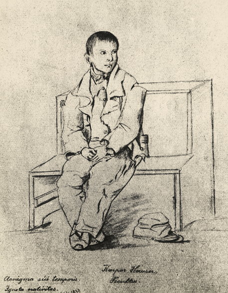 Kaspar Hauser, rysunek XIX-wieczny, autor nieznany