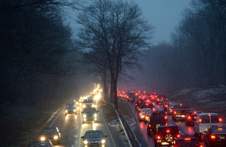 Paraliż komunikacji w Norwalk, Connecticut, USA