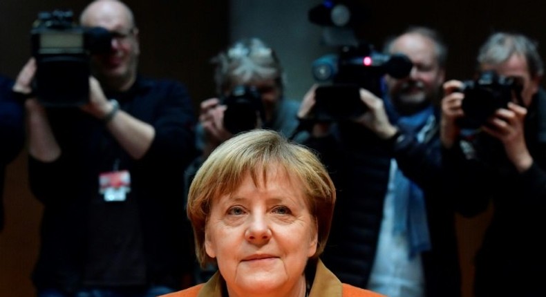 Chancellor Angela Merkel, pictured on February 16, 2017, waits in Berlin for a closed-door hearing by a parliamentary enquiry looking into the surveillance activities of the NSA and the extent of its cooperation with German foreign intelligence services