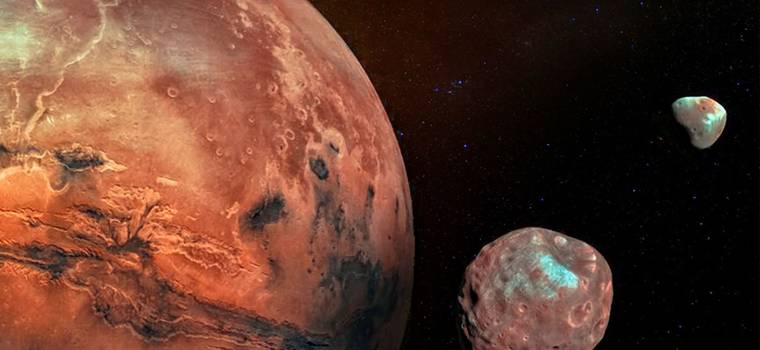 Mars Express uchwycił księżyc Deimos przechodzący przed Jowiszem