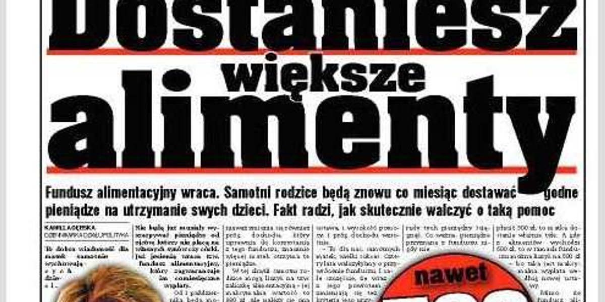 Samotne matki dostaną wyższe alimenty