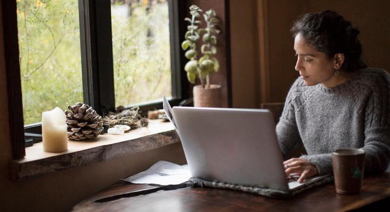 working from home laptop