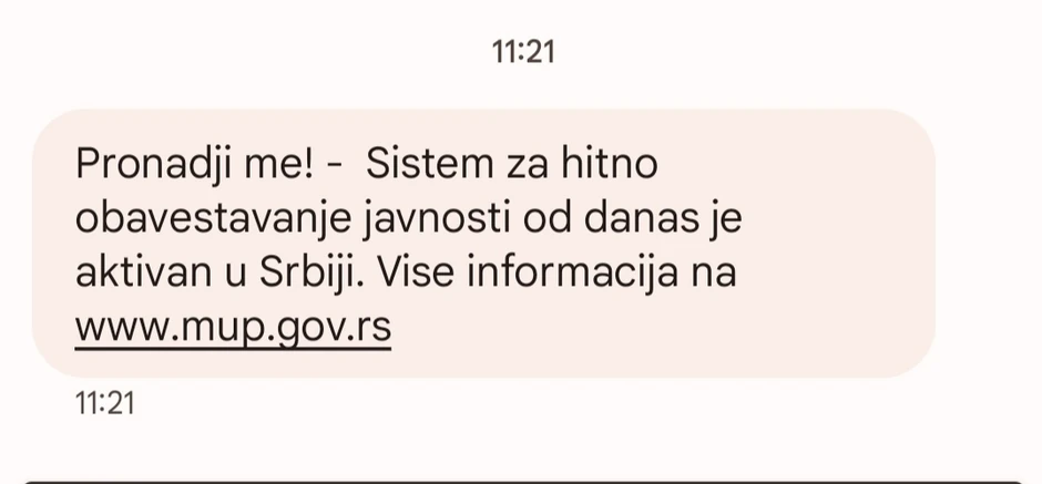 Prva SMS poruka "Pronađi me"  
