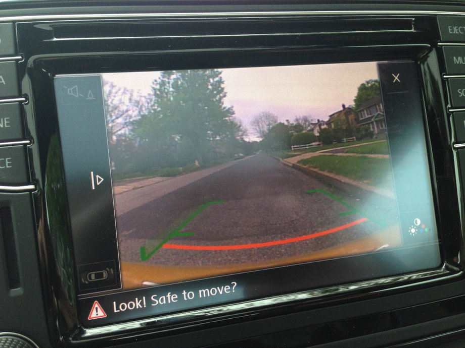 ... the backing camera activates and you can see behind you on the infotainment screen.