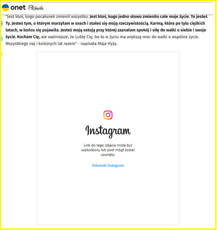 Maja Hyży na Instagramie