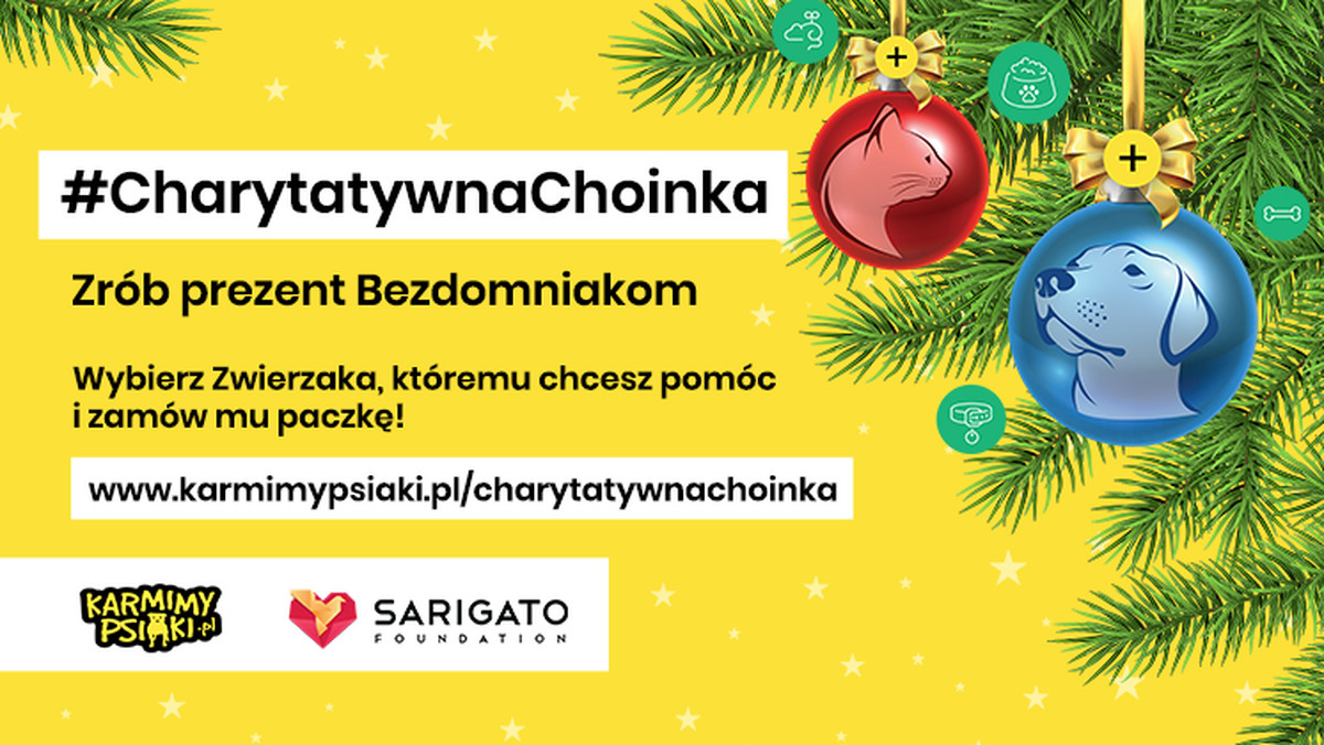 Karmimy Psiaki, największa w Polsce akcja pomocy bezdomnym zwierzętom, wystartowała ze świąteczną kampanią #CharytatywnaChoinka. Wykorzystuje ona mechanizm, który umożliwia wysyłanie prezentów Psiakom i Kociakom w schroniskach.