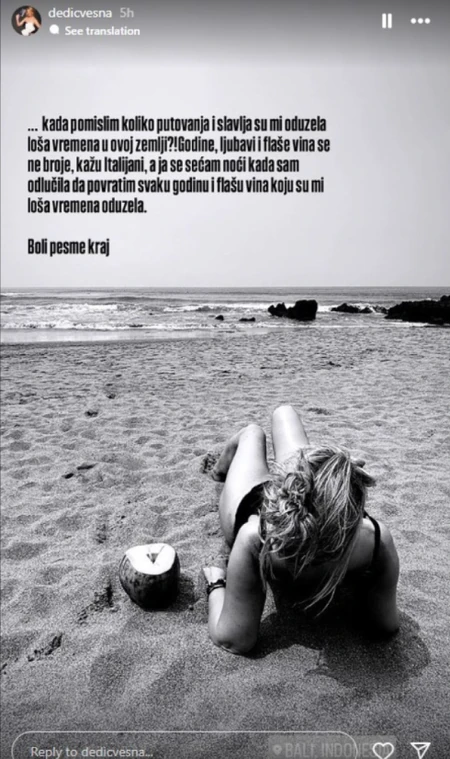 Vesna Dedić otišla na Bali