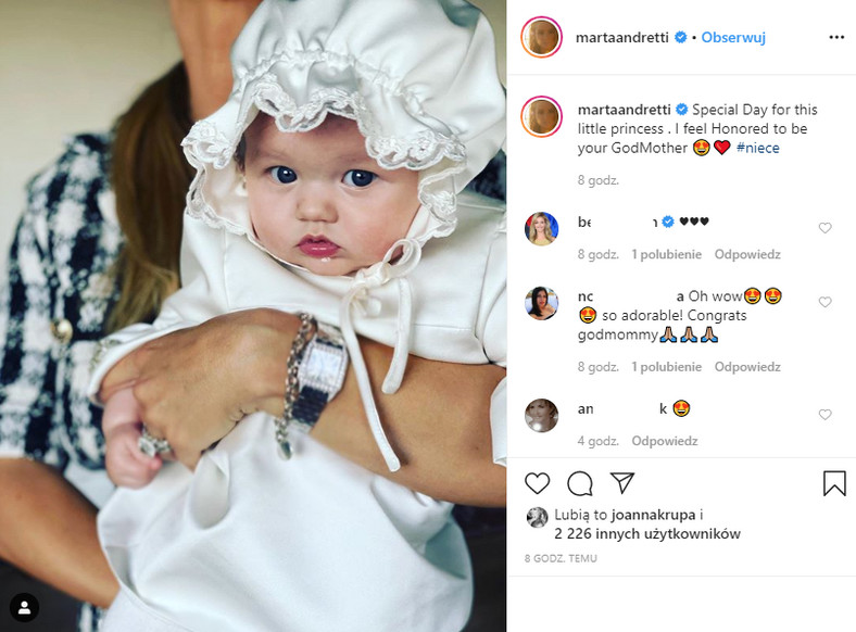 Marta Andretti na Instagramie
