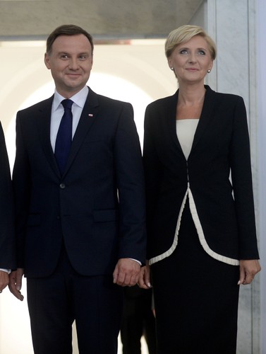Agata Duda i Andrzej Duda na zaprzysiężeniu prezydenta