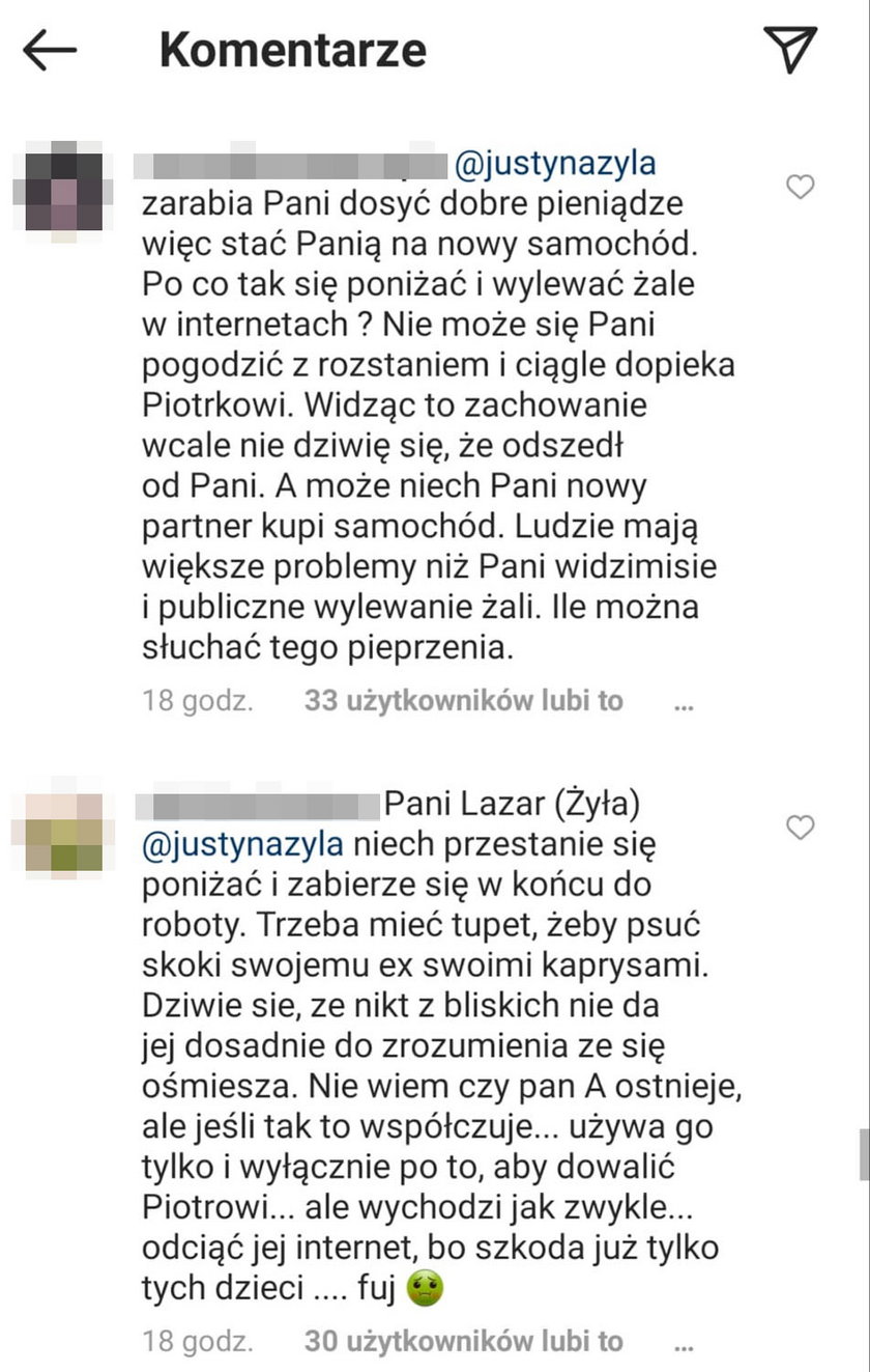 Justyna Żyła żali się na byłego męża