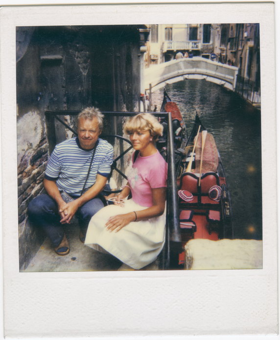 Stanisław Bareja z córką Kasią, Wenecja 1984