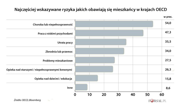 Najczęściej wskazywane ryzyka w OECD