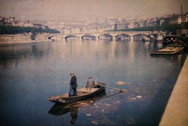 Lyon. Połów na rzece Saonie, 1935 r.