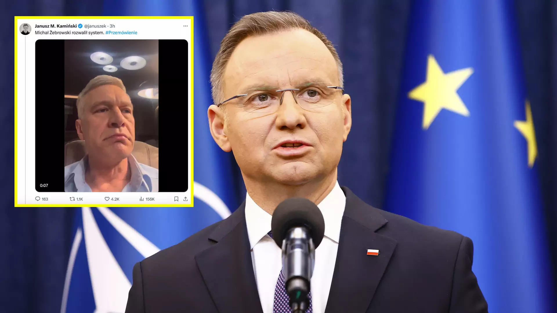 Michał Żebrowski sparodiował prezydenta. Nagranie jest hitem sieci