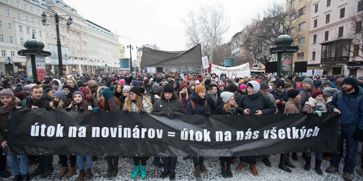 Demonstracje w Słowacji po zabójstwie dziennikarza 