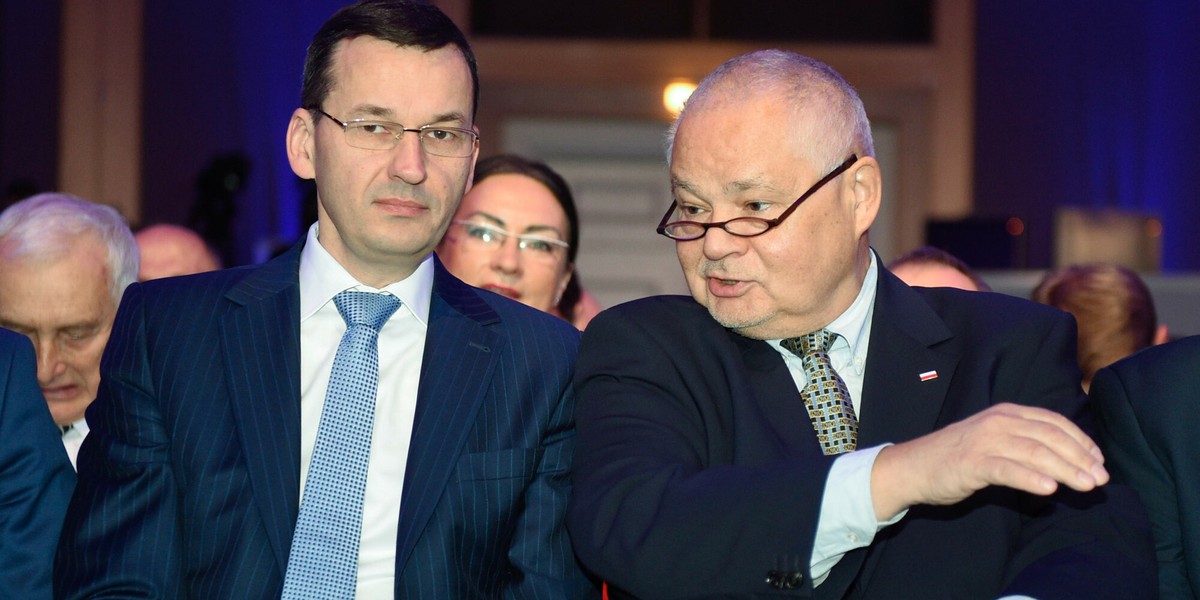 Premier Mateusz Morawiecki i prezes NBP Adam Glapiński.