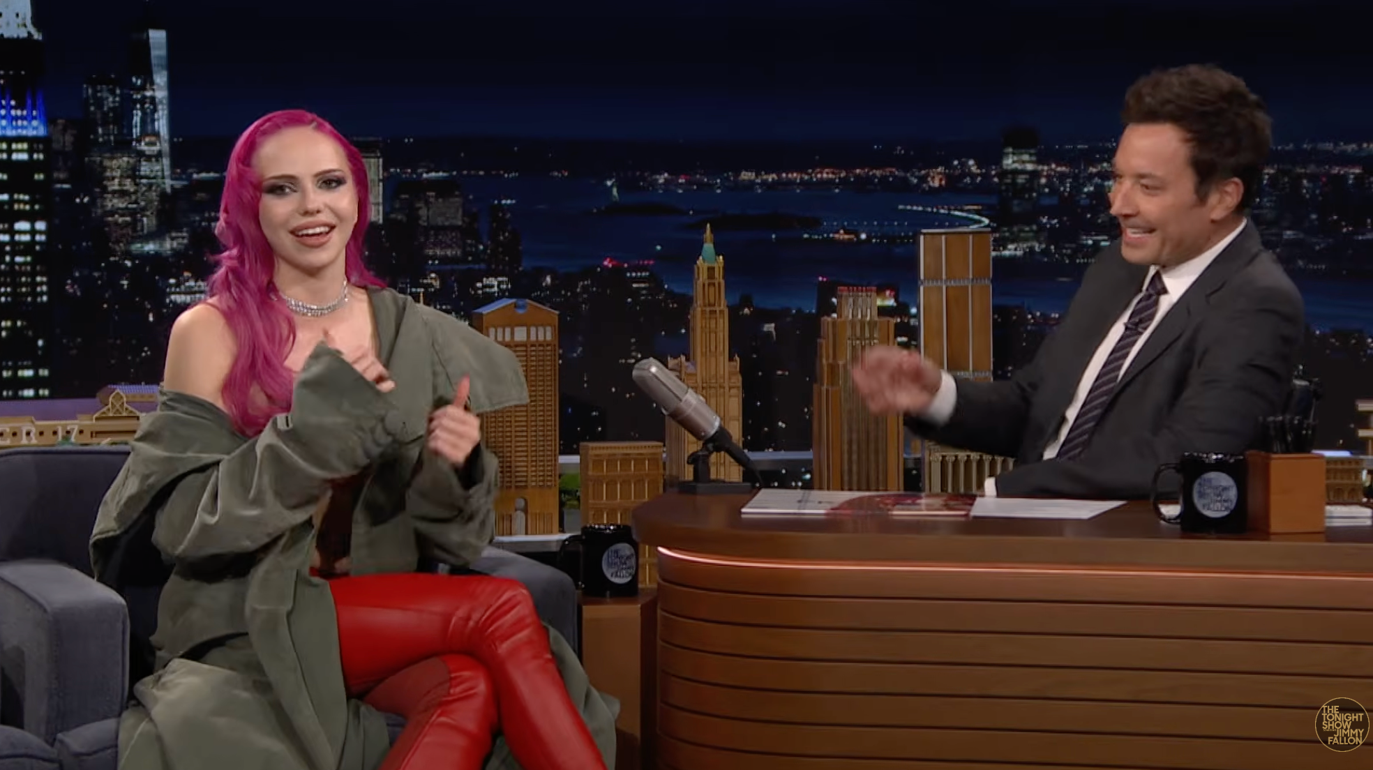 Slovenská speváčka Adéla a Jimmy Fallon.