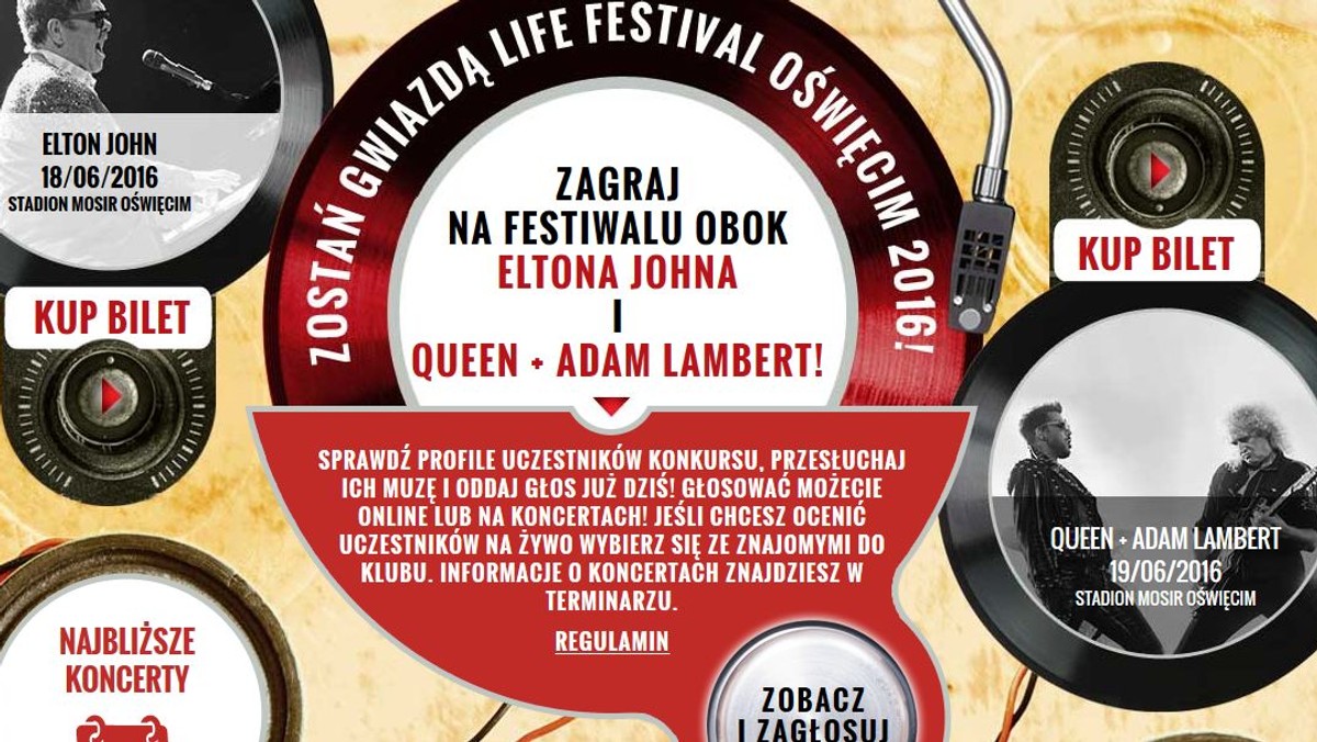 Znamy terminy koncertów drugiego etapu konkursu Life On Stage. Do 22 kwietnia odbędzie się 17 koncertów, które wyłonią ósemkę szczęśliwców, którzy powalczą o występ na Scenie Głównej czerwcowego Life Festival Oświęcim, przed formacją Queen + Adam Lambert!