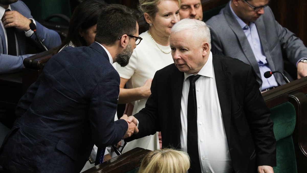 Radosław Fogiel i Jarosław Kaczyński