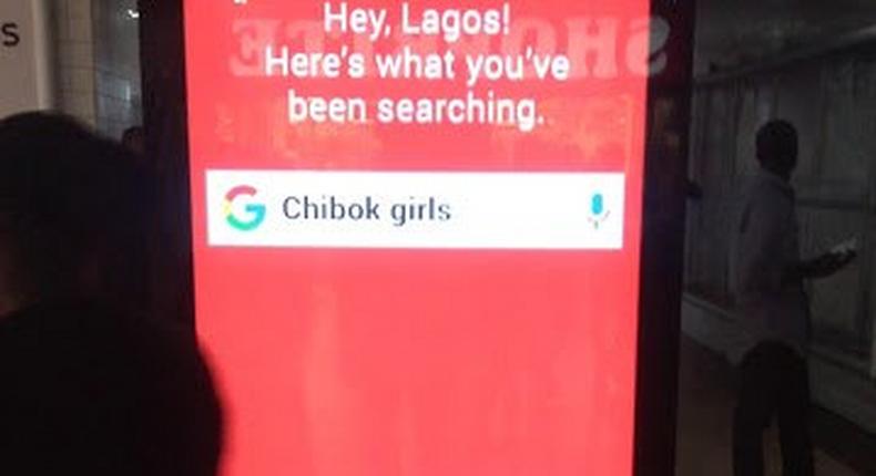 Google's advertising board in a Leisure Mall in Surulere, Lagos