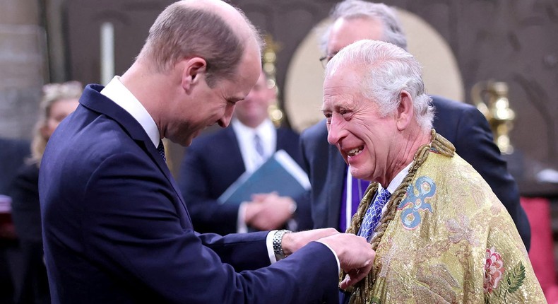 King Charles and Prince William at a coronation rehearsal in 2023.Chris Jackson/Buckingham Palace via Getty Images/Handout via REUTERS