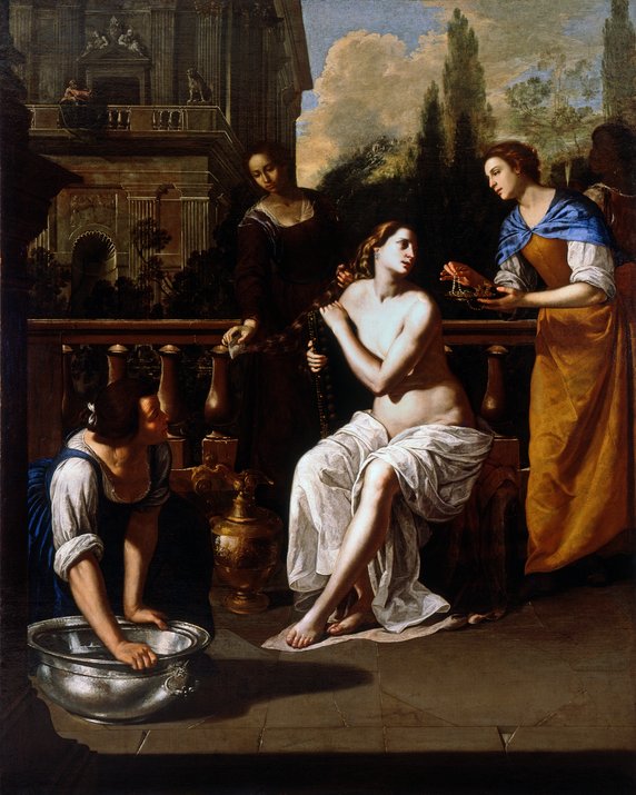 Artemisia Gentileschi, "David and Bathsheba" ("Dawid i Batszeba", ok. 1636-7)