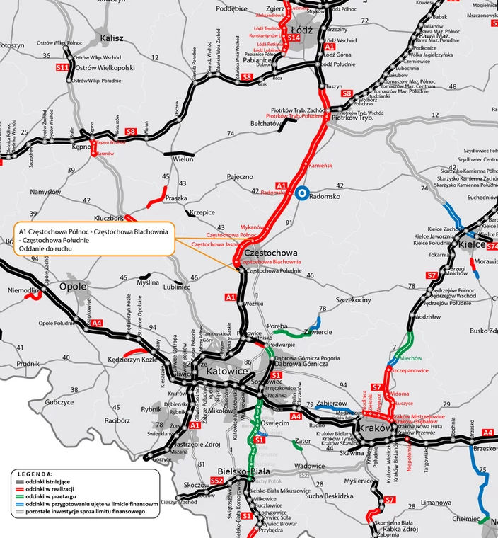 A1 Częstochowa Północ - Częstochowa Blachownia