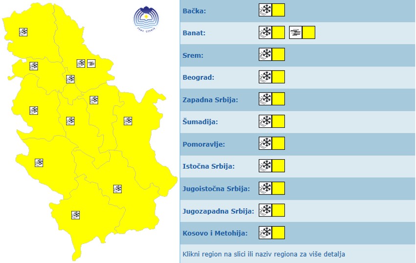 Meteoalram za 28. decembar