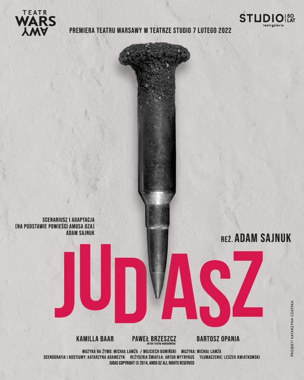 Plakat promujący spektakl "Judasz"