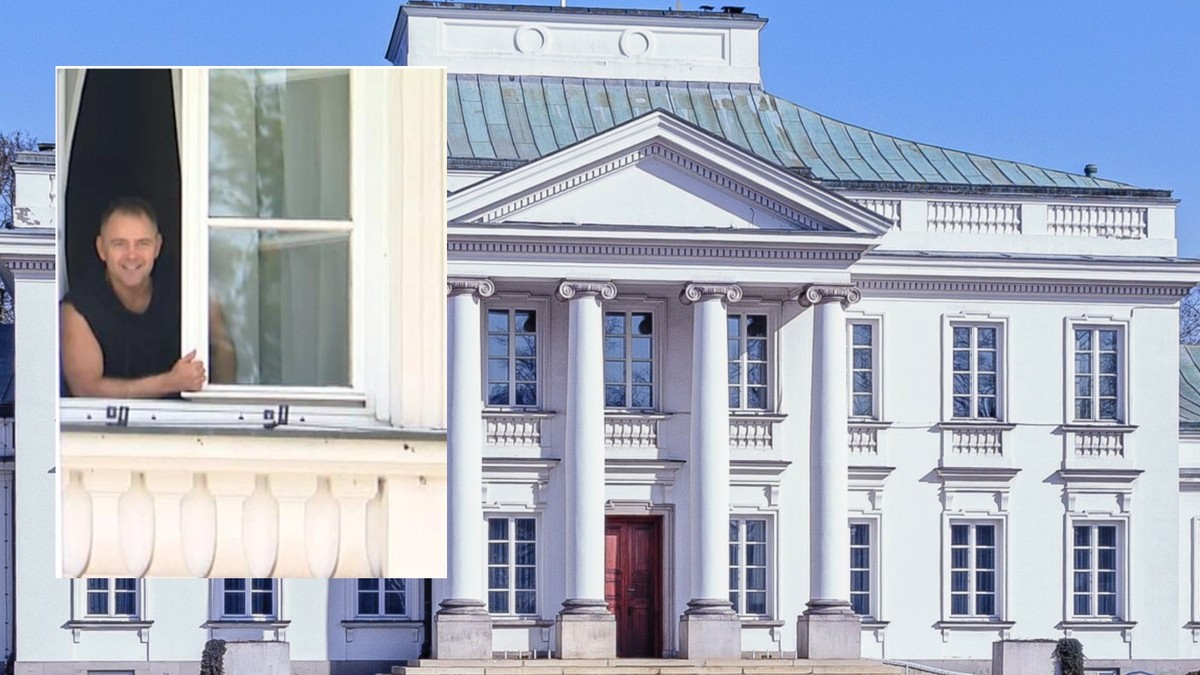 Kamery Polsat News uchwyciły nowego prezydenta, wyglądającego z okna Belwederu