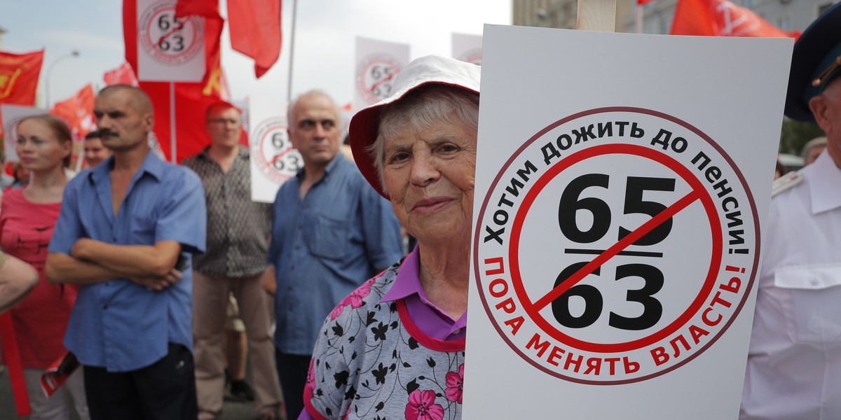 W Rosji wiek emerytalny ma być stopniowo podnoszony i w 2034 roku będzie wynosić 65 lat dla mężczyzn i 63 lata dla kobiet