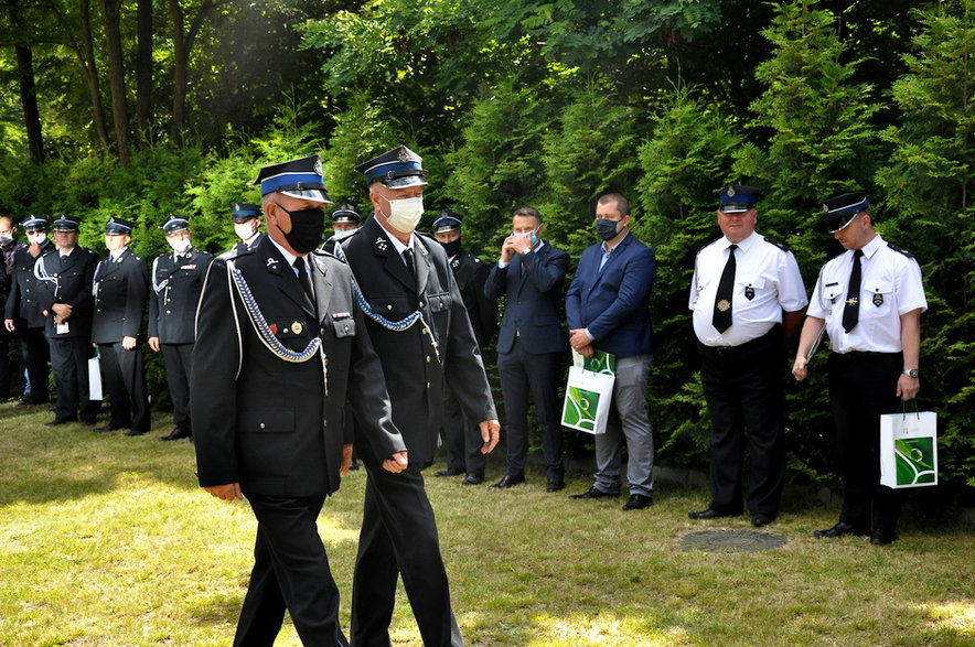 Piotr Gliński w regionie łódzkim, strażacy OSP