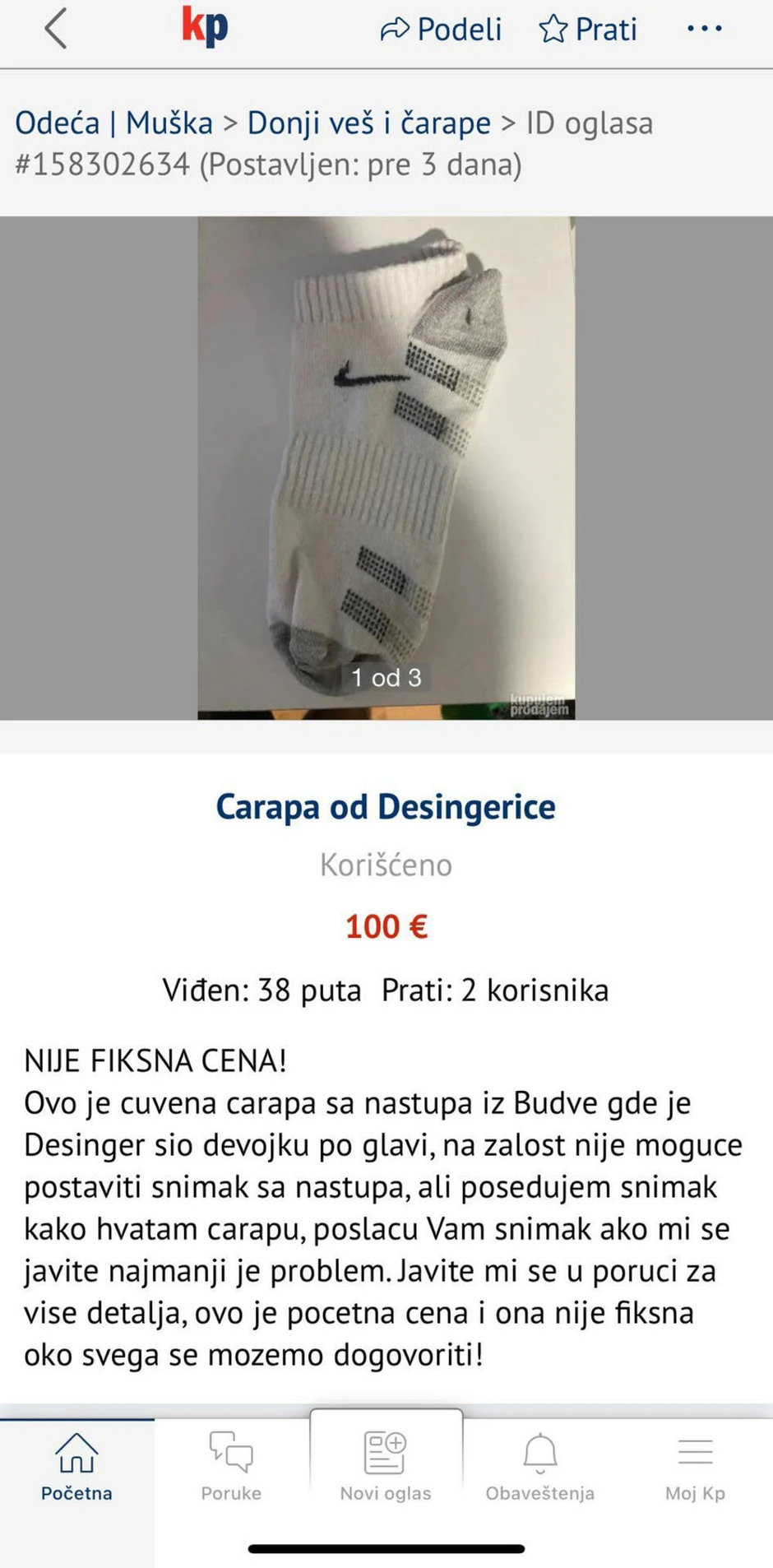 Prodaje se Desingericina čarapa