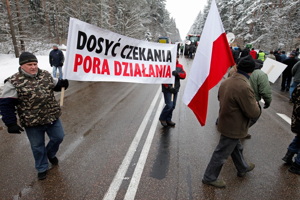 Rozpoczęła się blokada krajowej "ósemki" prowadzącej na Litwę