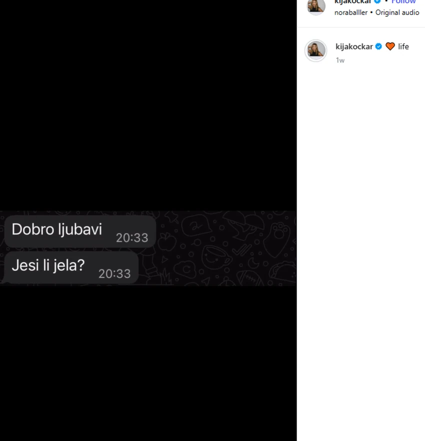 Ovo su poruke koje je Kija Kockar razmenila sa dečkom kog krije: Jako je bilo bitno, sad smo mirni