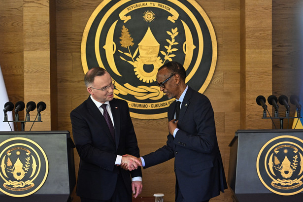 Andrzej Duda i prezydent Rwandy Paul Kagame