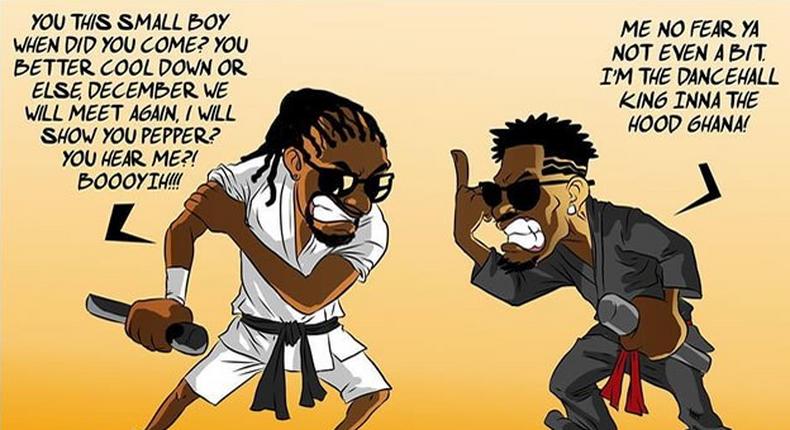 Shatta Wale and Samini carton 