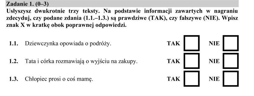 Arkusz ze sprawdzianu szóstoklasisty 2016 - język angielski