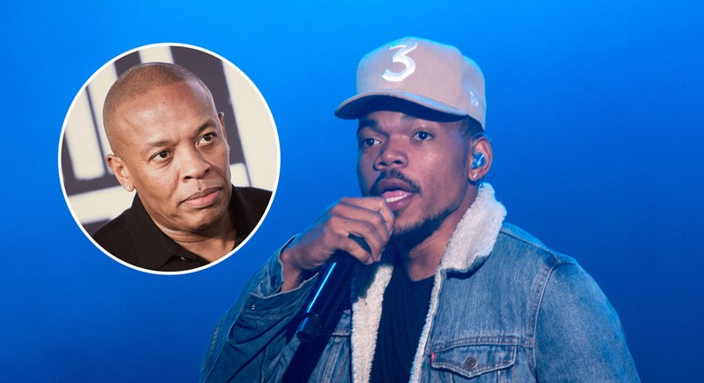 Chance the Rapper and Dr. Dre (inset).