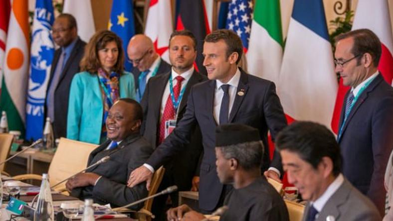 President Uhuru Kenyatta with President Emmanuel Macron