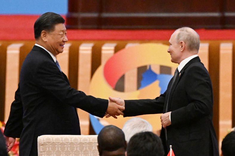 Xi Jinping i Władimir Putin w Pekinie, październik 2023 r.