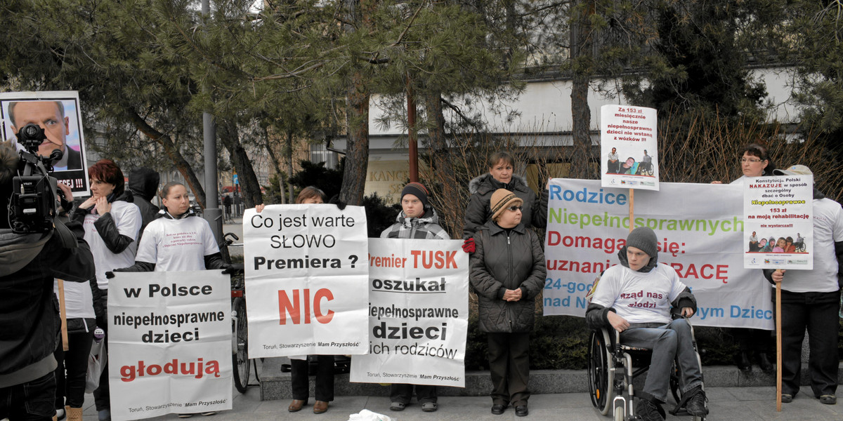 Protest opiekunów osób niepełnosprawnych