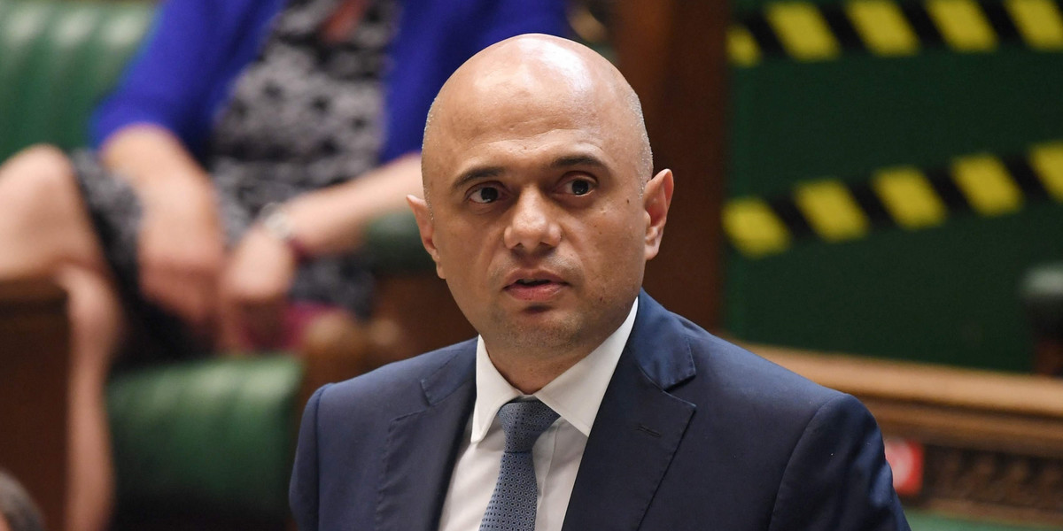 Brytyjski minister zdrowia Sajid Javid.