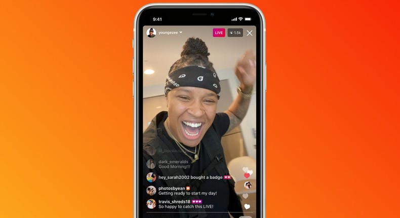 Young Ezee goes live on Instagram.
